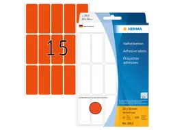 HERMA 2412 Universele etiketten 20x50mm Rood 480 stuks