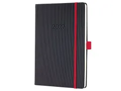 Weekagenda Conceptum A5 2027 (NL/FR/EN/DU) zwart-red Hardcover