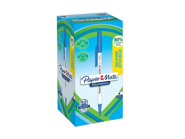 Balpen Paper Mate Kilometrico Recycled medium blauw