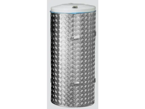 Afvalverzamelaar 120 Liter Rvs/Aluminium Traanplaat Deksel Ral7032