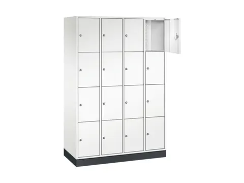 lockerkast,HxBxD 1950x1220x500mm,4x4vakken,cil.-slot,sokkel