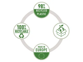 Papierbak Leitz Recycle range 15 liter zwart - 5