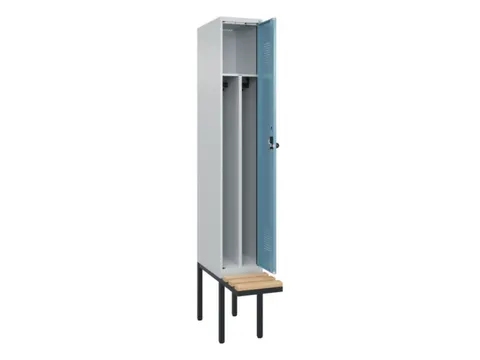 locker met bank,voor scheiding van kleding,HxBxD 2120x300x815mm,1vak
