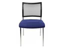 Bezoekersstoel Blauw Stof Zitting Rugleuning Netbekleding Zwart