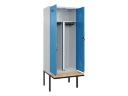 PBM-locker met bank,HxBxD 2120x800x815mm,2vak,vak B 400mm,draaigrendel