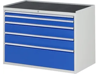 ladekast 825x1145x650mm 5laden cilinderslot RAL7035 RAL5010 metaal - 1