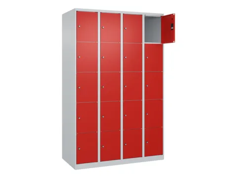 lockerkast,HxBxD 1850x1200x500mm,4x5vakken,vak B 300mm,cil.-slot