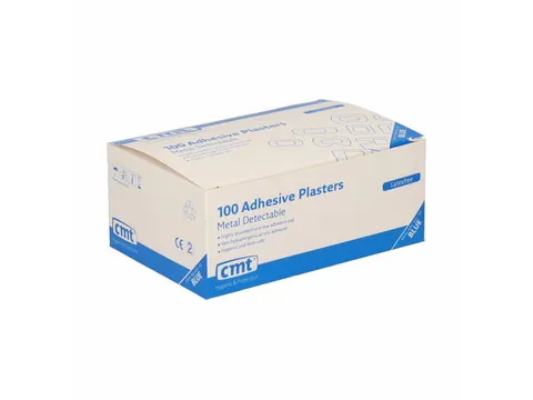 Hygiënische detectiepleisters blauw 2x18 cm pe, doos à 100 stuks