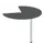 aanbouwtafel,i.h.v.,HxØ 720-840x1000mm,driekwartrond,MS-donkergrijs