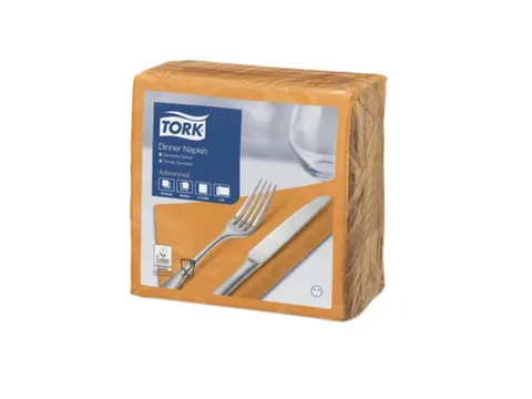 Tork 477907 Dinnerservet 39x39cm 2-laags 1/4 vouw 12x150st Oranje