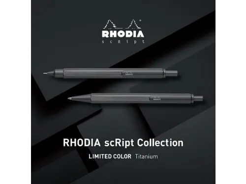 Rhodia scRipt zeshoekige balpen 0.7mm Aluminium Titanium Zwart