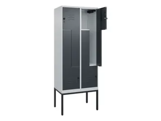 Z-garderobekast,HxBxD 2120x800x500mm,vak B 200/400mm,draaigrendel - 2