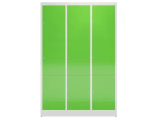 Lockerkast 1800x1185x500mm 3x3 vakken cilinderslot, sokkel, RAL6018 - 2