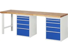 werkbank,HxBxD 890x2500x700mm,beukblad,draagverm. 750kg