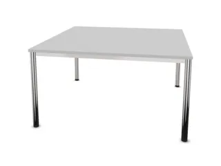 vergadertafel 74x140x140cm vierkant 4voeten verchroomd MP-lichtgrijs - 1