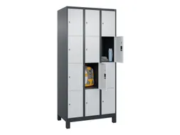lockerkast,HxBxD 1950x900x500mm,3x4vakken,vak B 300mm,cil.-slot,voeten