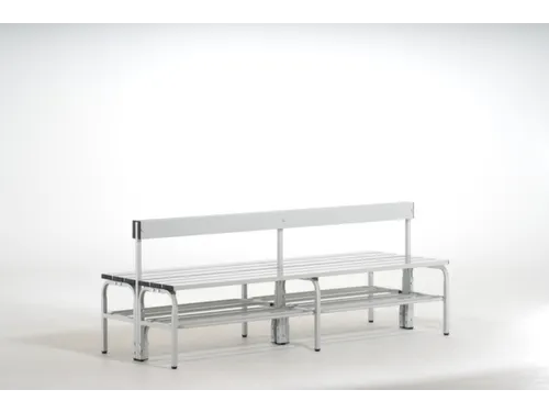 dubbele zitbank,HxLxD 770x2000x725mm,alu. lijsten,frame RVS RAL7035