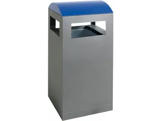 afvalbak,v. buiten,40l,HxBxD 815x350x350mm,legbord,romp staal RAL7016 - 1