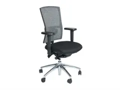 Bureaustoel 400 NPR Stof zwart, rug Wol/Mesh, Verchroomd voetkruis