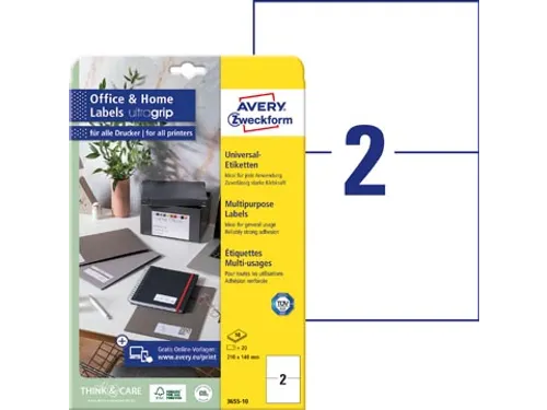 Universele Etiketten 210X148Mm Wit Permanent