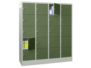 lockerkast,HxBxD 1850x1600x500mm,4x5vakken,RAL7035,front RAL6011 - 2