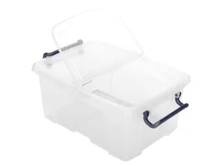 Opbergdoos 12 Liter Transparant Met Gedeelde Deksel - 1