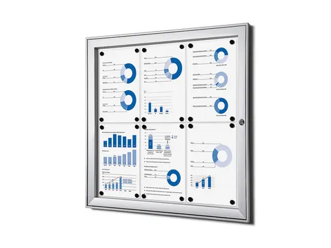 Vitrinebord Quantore luxe 6x A4 zilver