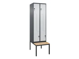 Z-garderobekast,HxBxD 2120x600x815mm,2vak,vak B 300mm,draaigrendel - 1
