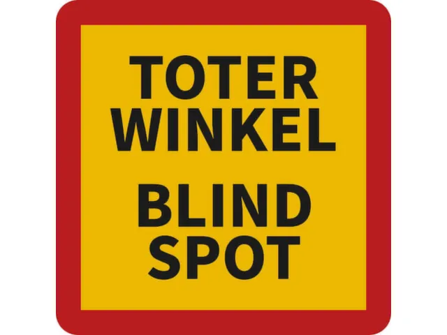 aanwijzingsbord,Dode hoek Blind spot,PVC,geel/rood/zwart