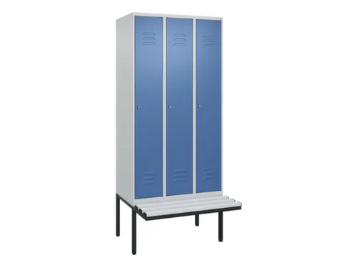 locker met bank,HxBxD 2120x900x815mm,3vak,vak B 300mm,cil.-slot