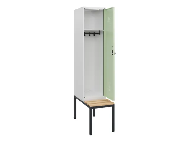 locker met bank,HxBxD 1950x400x815mm,1vak,vak B 400mm,draaigrendel