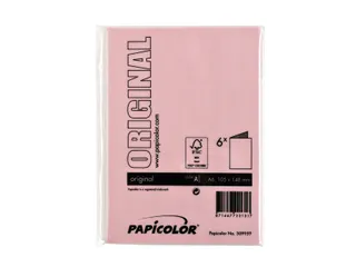 Correspondentiekaart Papicolor dubbel 105x148mm babyroze pak à 6 st - 3