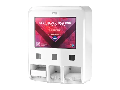 Dameshygiënedispenser Tork P1 P2 P3 wit 564050 voor menstruatieproduc
