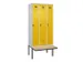 locker met bank,voor scheiding van kleding,HxBxD 2120x900x815mm,3vak