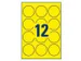 Etiquettes laser Avery 63,5mm rond jaune fluo 25 feuilles