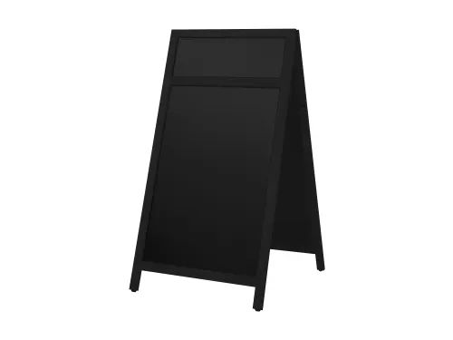 Europel Krijtstoepbord met Topbord 660 x 1280 mm Zwart
