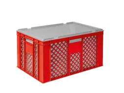 Euronorm-stapelbak,m. isoleerbox,HxLxB 320x600x400mm,63/35l,HDPE,rood
