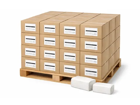 Papieren Handdoek Z-vouw recycled 1-laags FSC 23x25cm Pallet 36 Doos