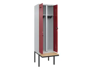 locker met bank,voor scheiding van kleding,HxBxD 2120x600x815mm,2vak - 1