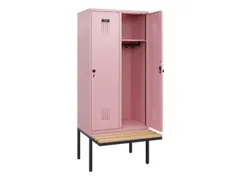 locker met bank,HxBxD 1950x800x815mm,2vak,vak B 400mm,draaigrendel