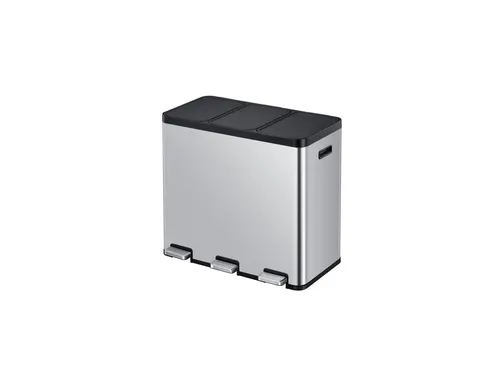 Afvalbak EKO Essential Recycler pedaalemmer 3x20 liter RVS