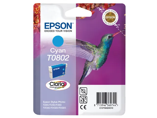 Inktcartridge Epson T0802 Blauw C13T08024011