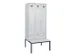 locker met bank,voor scheiding van kleding,HxBxD 2120x900x815mm,3vak