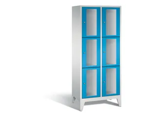 lockerkast 1850x810x500mm 2x3 vakken Cilinderslot Poten, RAL5012 - 2