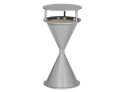 Staande Asbak Met Overkapping Ronde Voet Zilver