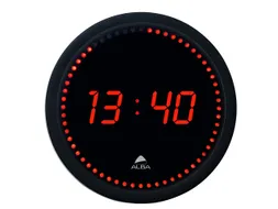 LED Horled moderne digitale zwarte wandklok 30 cm.