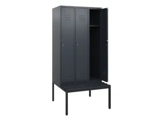 locker met bank,HxBxD 1950x900x815mm,3vak,vak B 300mm,cil.-slot - 2