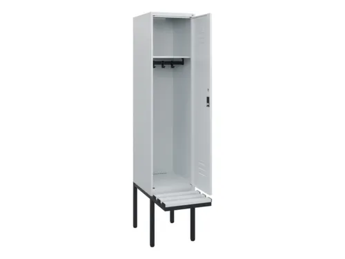 locker met bank,HxBxD 1950x400x815mm,1vak,vak B 400mm,draaigrendel