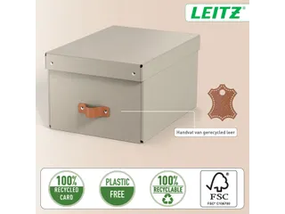 Leitz Puro Opbergdoos met deksel medium 17L set van 2 beige - 10