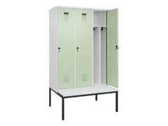 locker met bank,voor scheiding van kleding,HxBxD 2120x1200x815mm,3vak